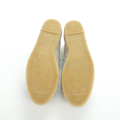 Chanel Linen CC Espadrilles 38 Beige Black 5 of 9