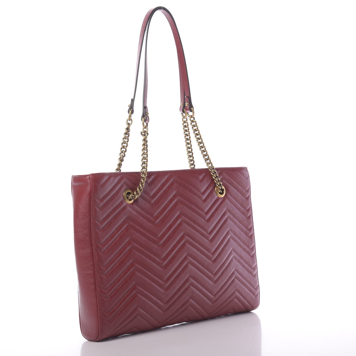 Azalea Calfskin Matelasse Medium GG Marmont Slim Tote Romantic Cerise