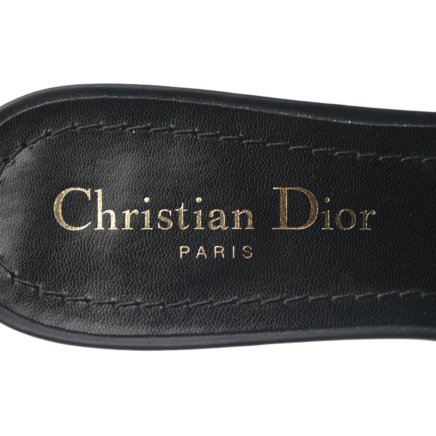 Christian Dior Cotton Embroidered Dway 40mm Slide Sandals 35.5 Deep Blue 7 of 9