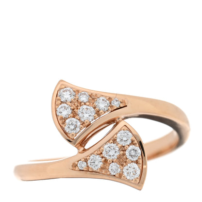 Bulgari 18K Rose Gold Diamond Divas' Dream Ring 50 5.25 1 of 5