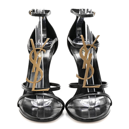 Saint Laurent Calfskin Cassandra 100 Ankle Strap Sandals 40 Black 3 of 9