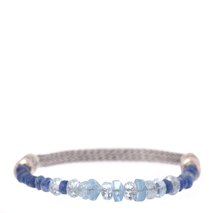 John Hardy Sterling Silver Aquamarine Kyanite Beaded Classic Chain Bracelet 1 of 4