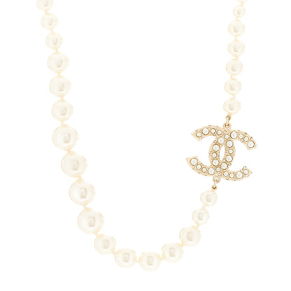 Chanel Pearl CC 100th Anniversary Necklace Light Gold 1 of 6