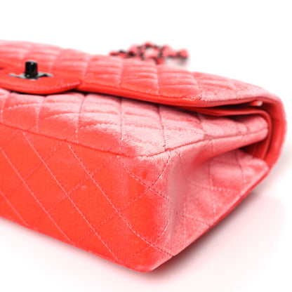 Chanel Velvet Quilted Medium Double Flap Coral 10 of 12
