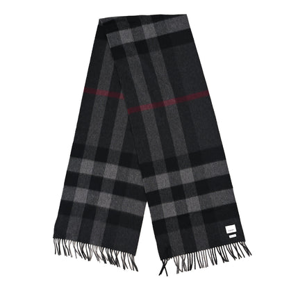 Burberry Cashmere Half Mega Check Scarf Charcoal 2 of 4