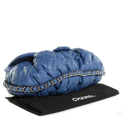 Chanel Washed Lambskin Chain Around Medium Messenger Blue 4 of 7