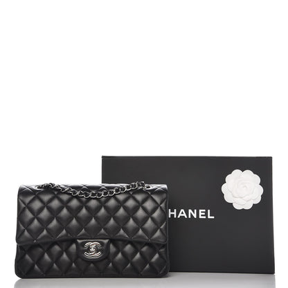 Chanel Lambskin Quilted Medium Double Flap Black 8 of 8