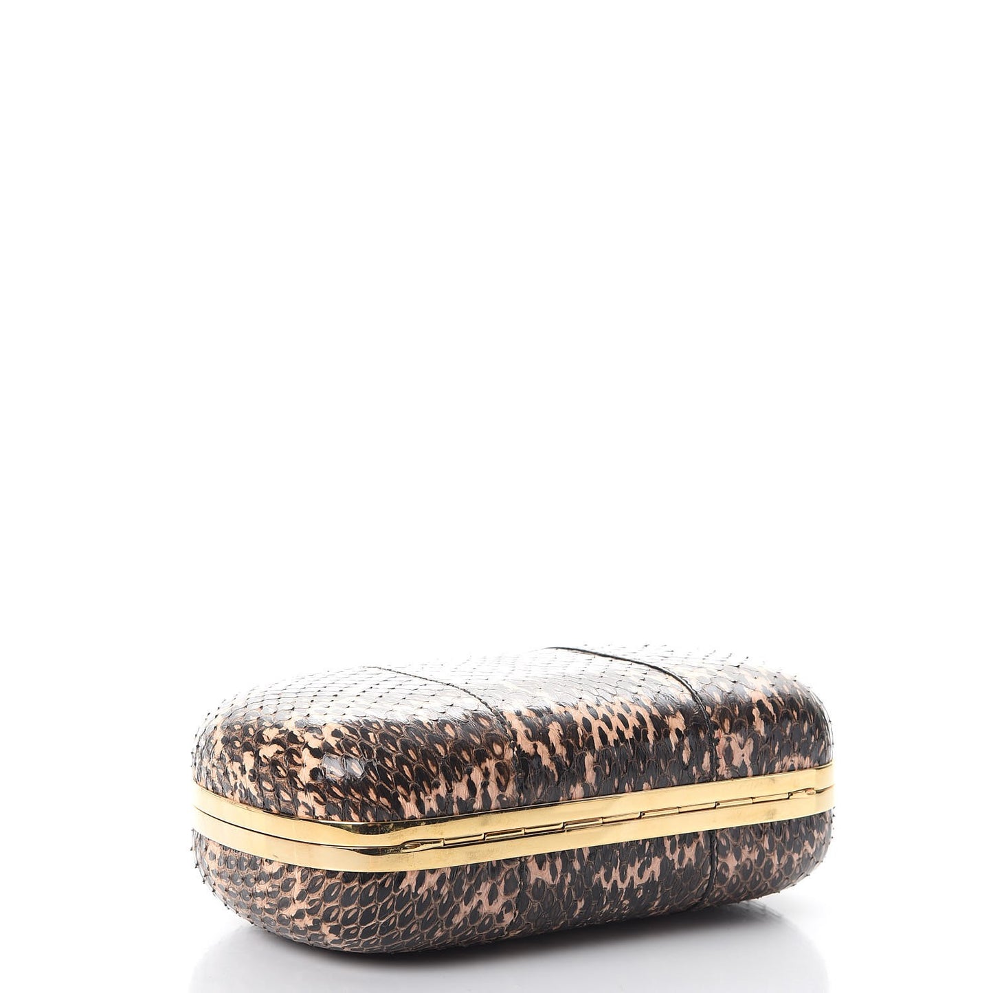 Python Skull Box Clutch Brown