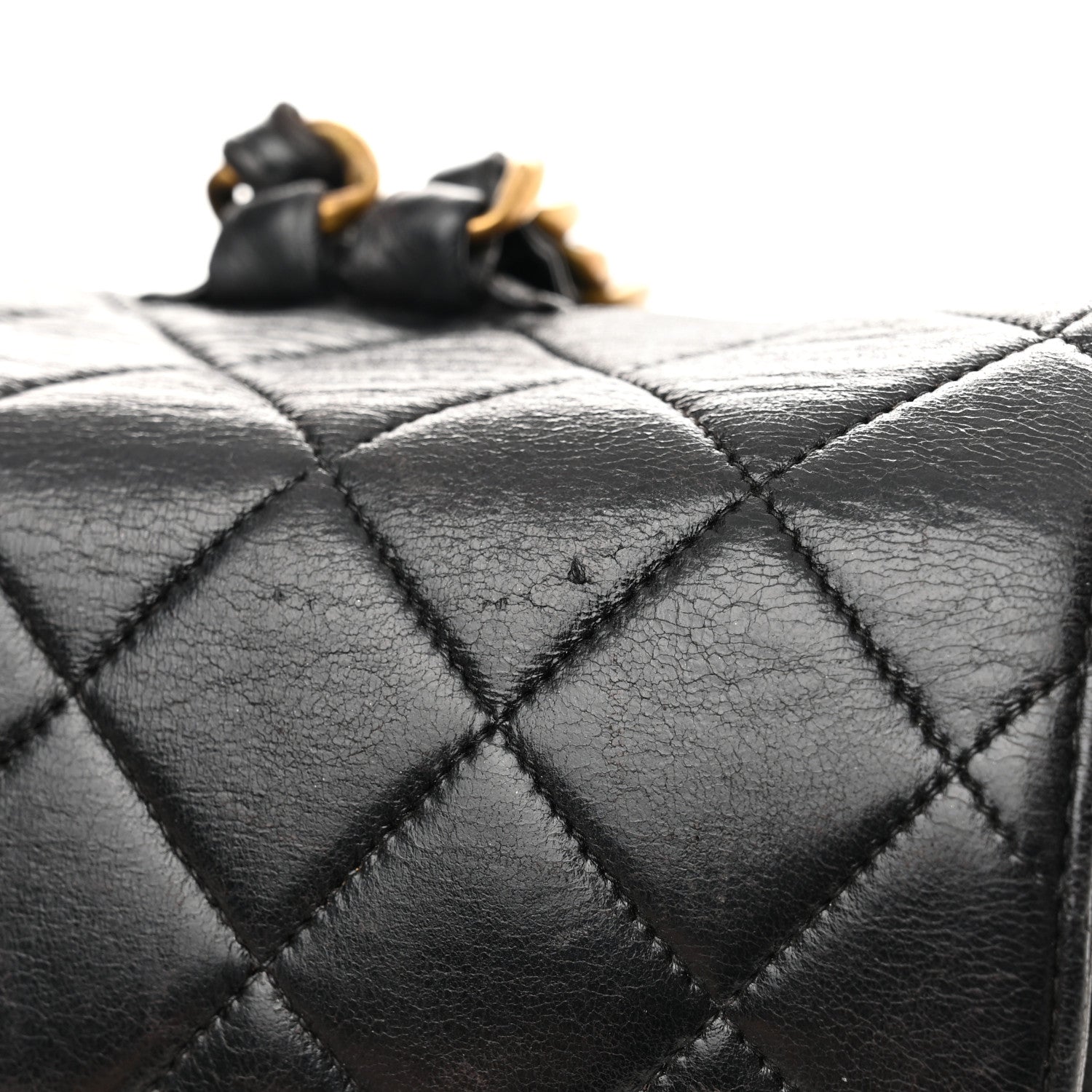 Chanel Lambskin Quilted Drawstring Backpack Black 15 of 15