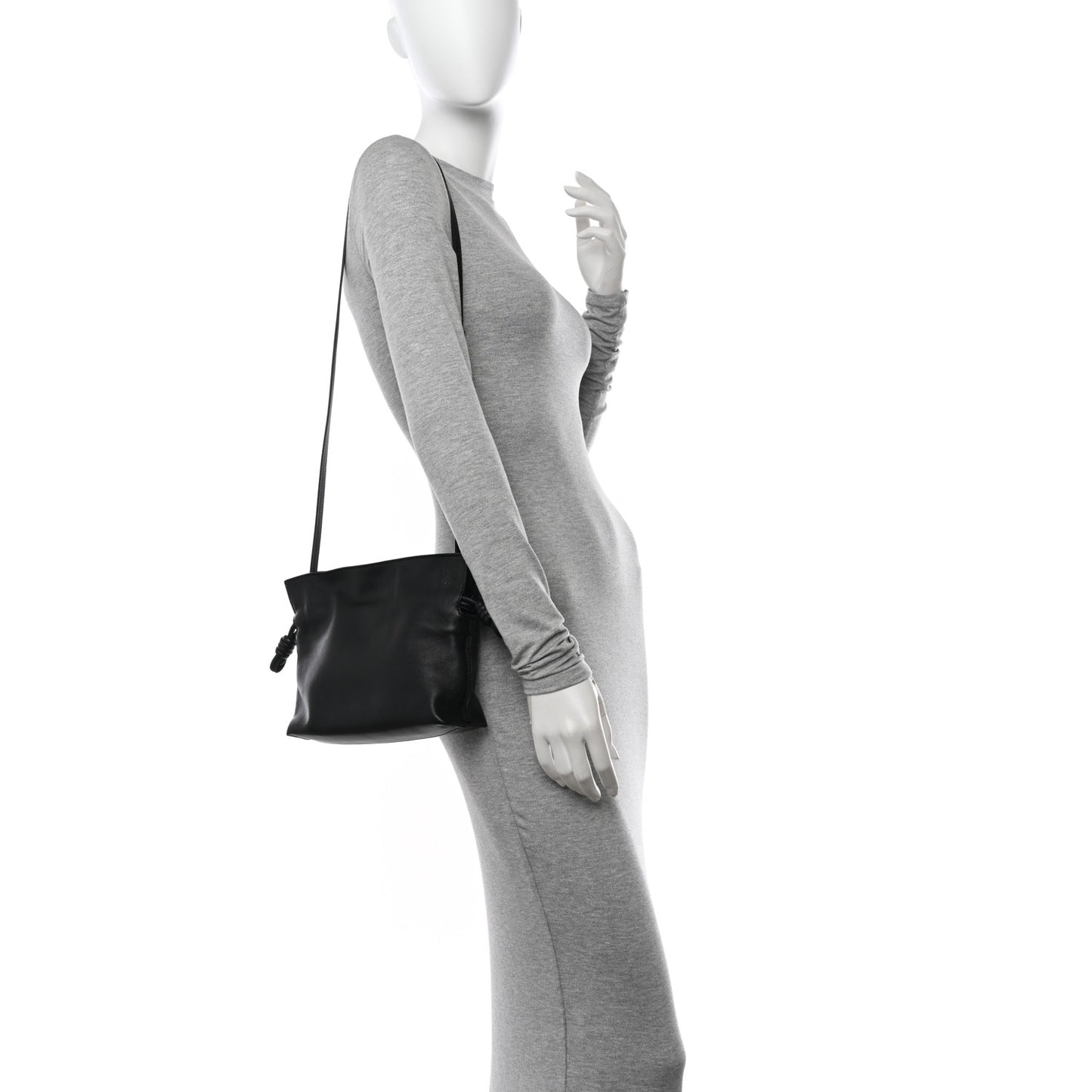 Calfskin Mini Flamenco Knot Bag Black
