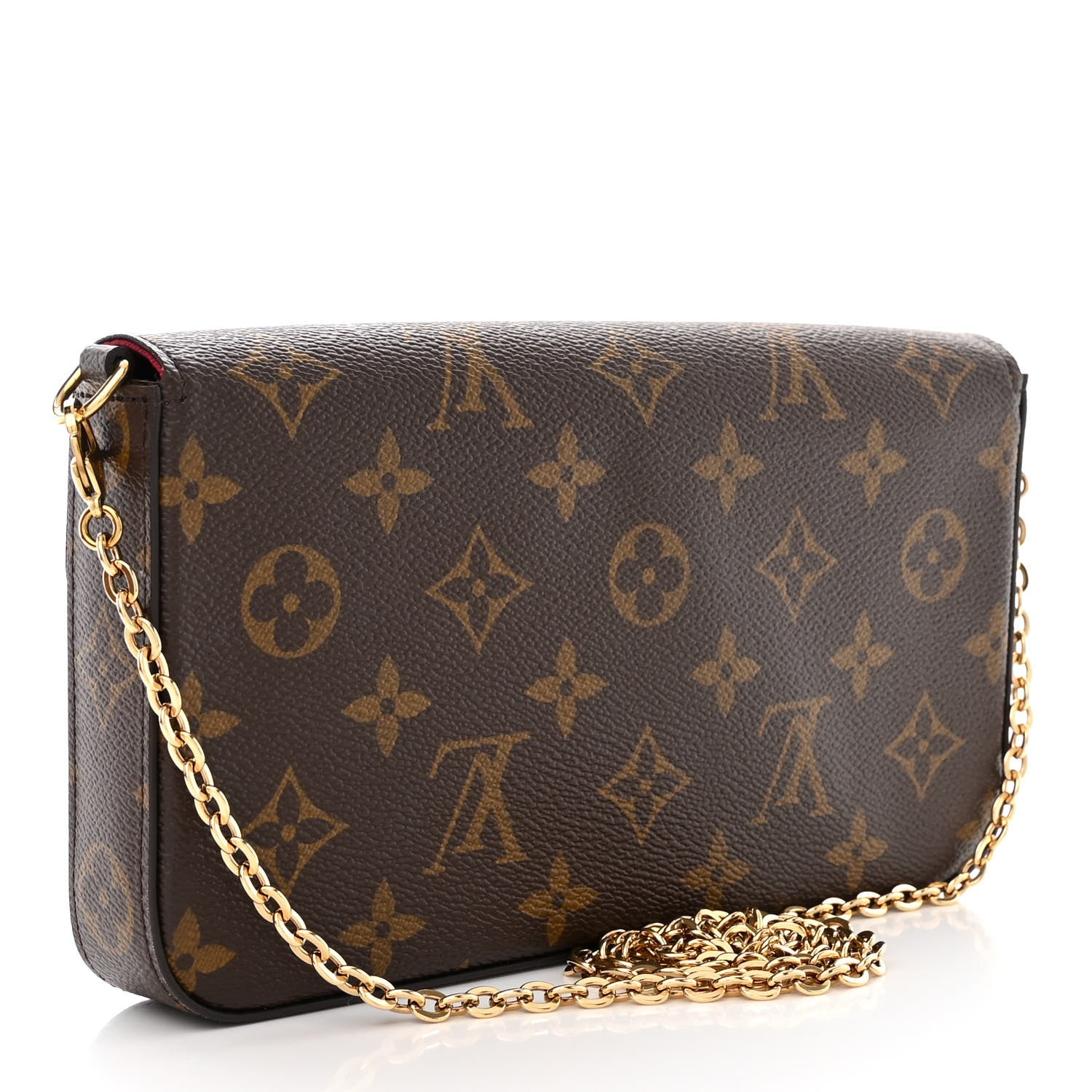 Louis Vuitton Monogram Pochette Felicie Chain Wallet Fuchsia 4 of 14