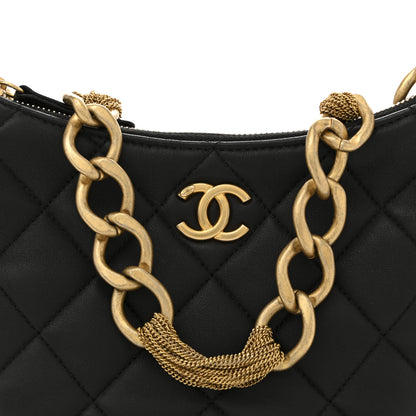 Chanel Lambskin Quilted CC Chain Hobo Black 8 of 14