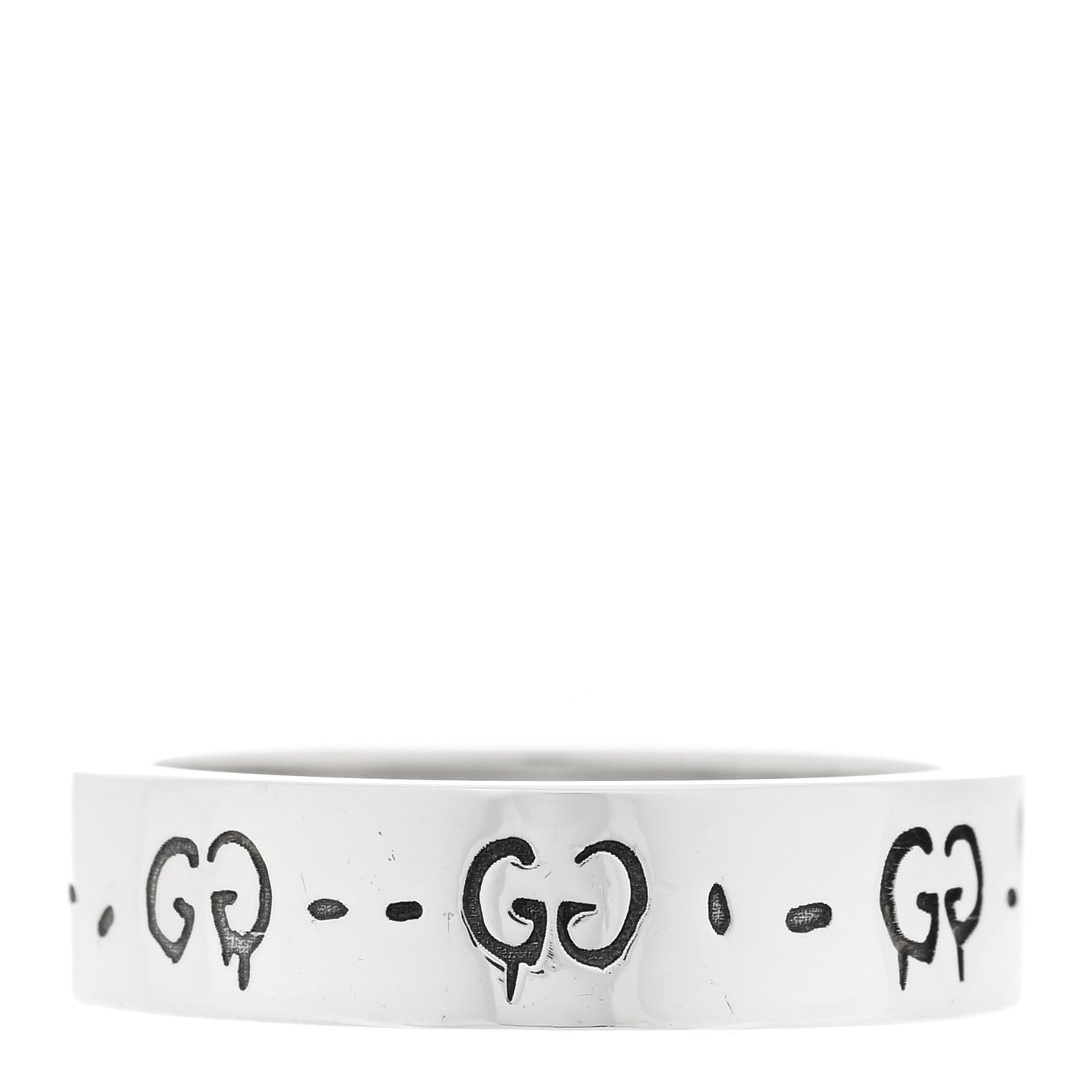 Gucci Sterling Silver Narrow GucciGhost Hamlet Skull Ring 63 10.25 3 of 5