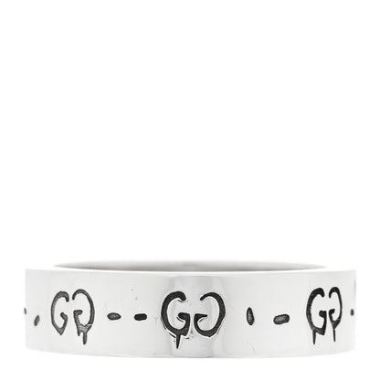 Gucci Sterling Silver Narrow GucciGhost Hamlet Skull Ring 63 10.25 3 of 5