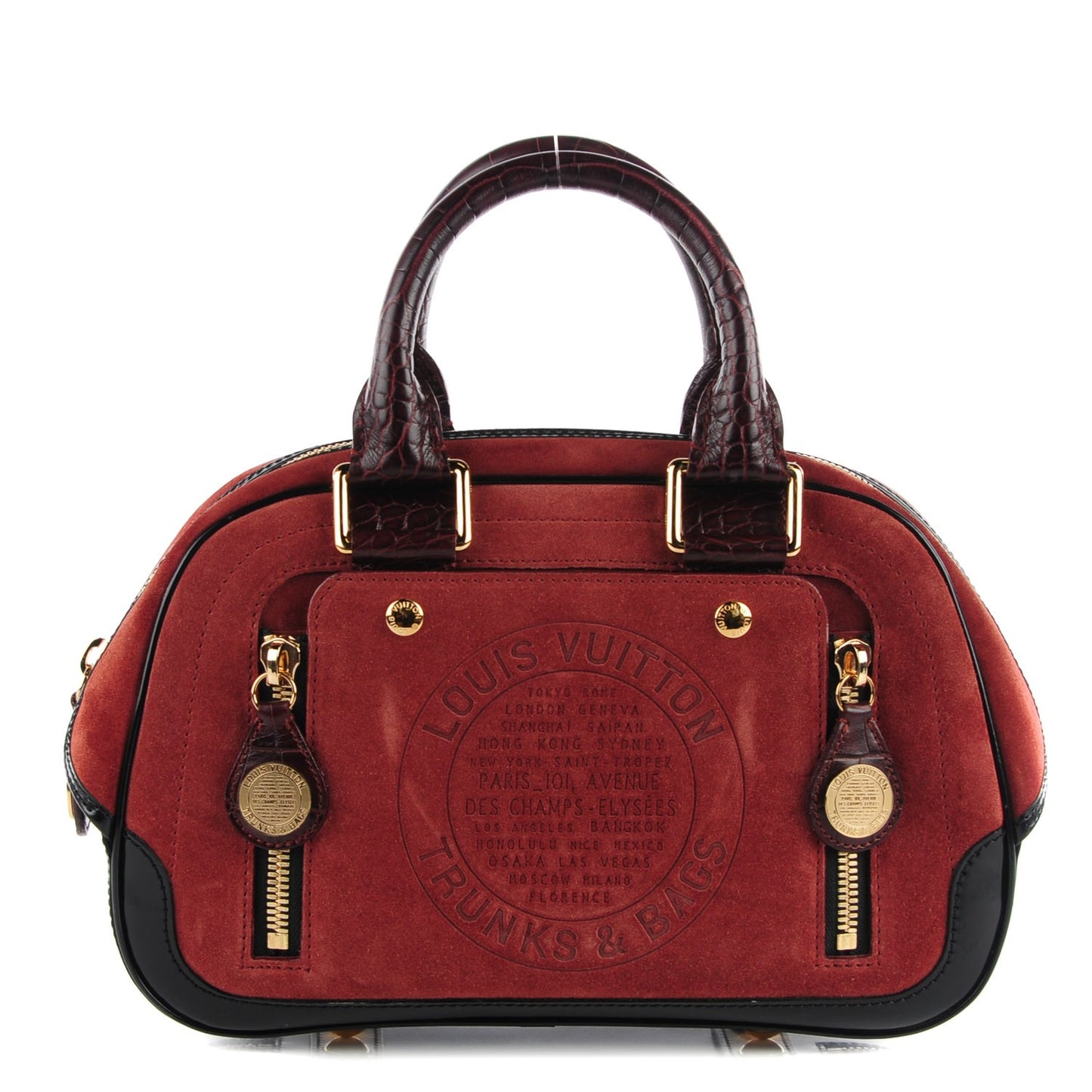 Suede Stamped Havane Bowler PM Brun