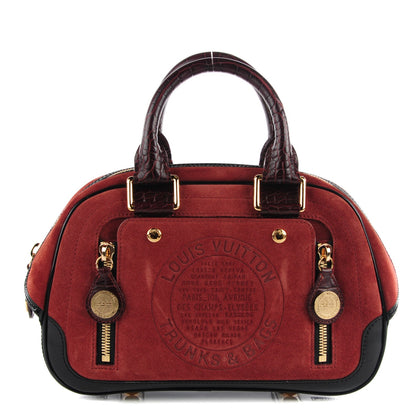 Louis Vuitton Suede Stamped Havane Bowler PM Brun 1 of 7