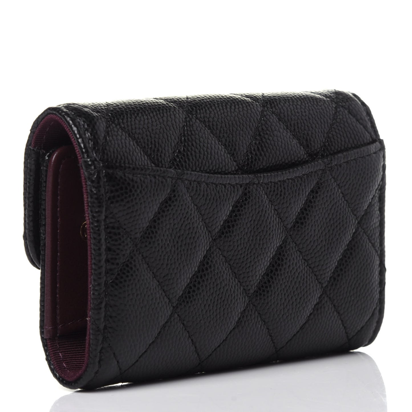 Caviar Quilted Classic 4 Key Holder Wallet Black
