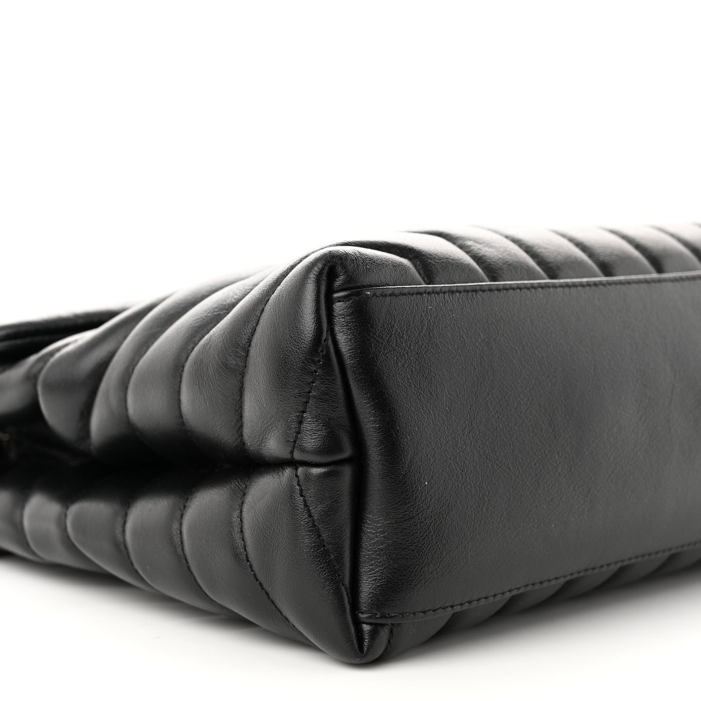 Calfskin Y Quilted Monogram Medium Loulou Chain Satchel Black