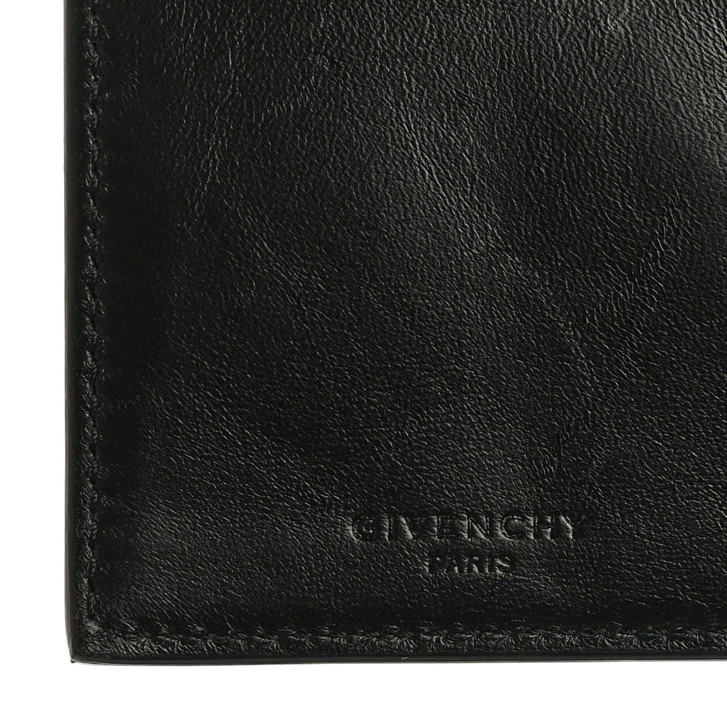 Calfskin Elastic Panel Card Case Black