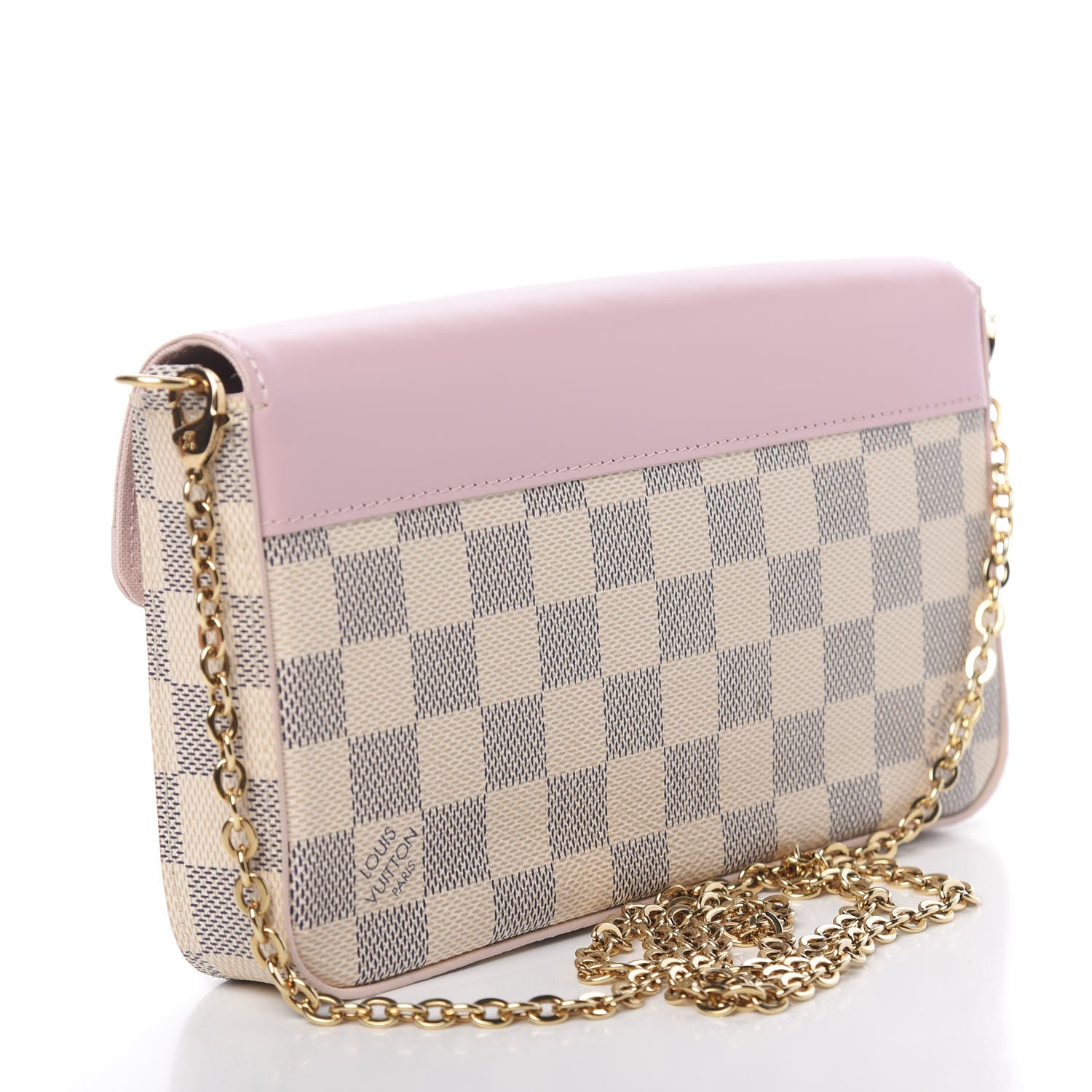 Louis Vuitton Damier Azur Calfskin Pochette Felicie Eau de Rose 4 of 11
