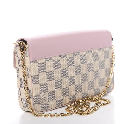 Louis Vuitton Damier Azur Calfskin Pochette Felicie Eau de Rose 4 of 11