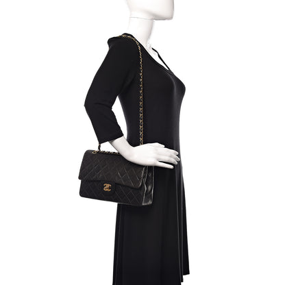 Chanel Lambskin Quilted Medium Double Flap Black 2 of 18