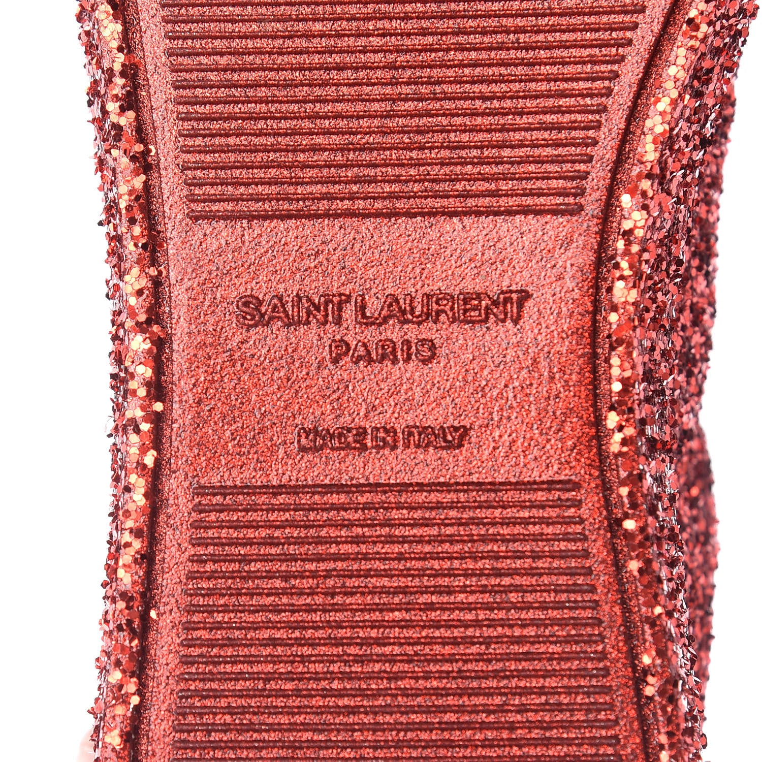 Saint Laurent Calfskin Crystal Glitter Andy Sneakers 36.5 Red 9 of 11