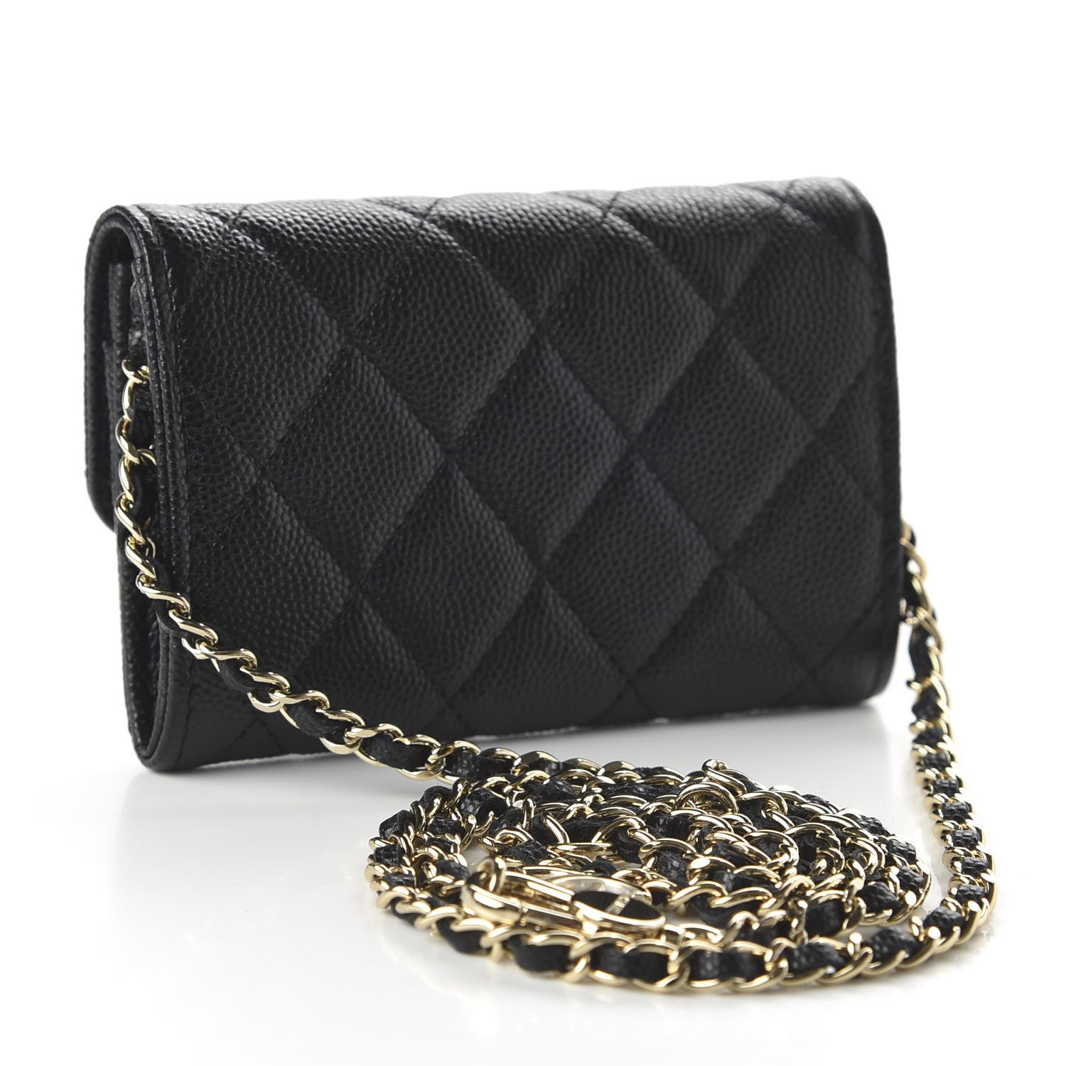 Chanel Caviar Quilted Flap Card Holder On Chain Black 3 of 12