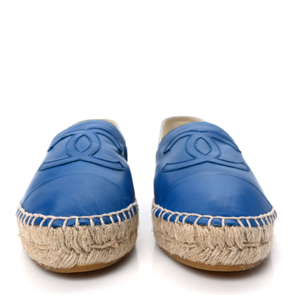 Chanel Lambskin CC Espadrilles 38 Blue 2 of 8