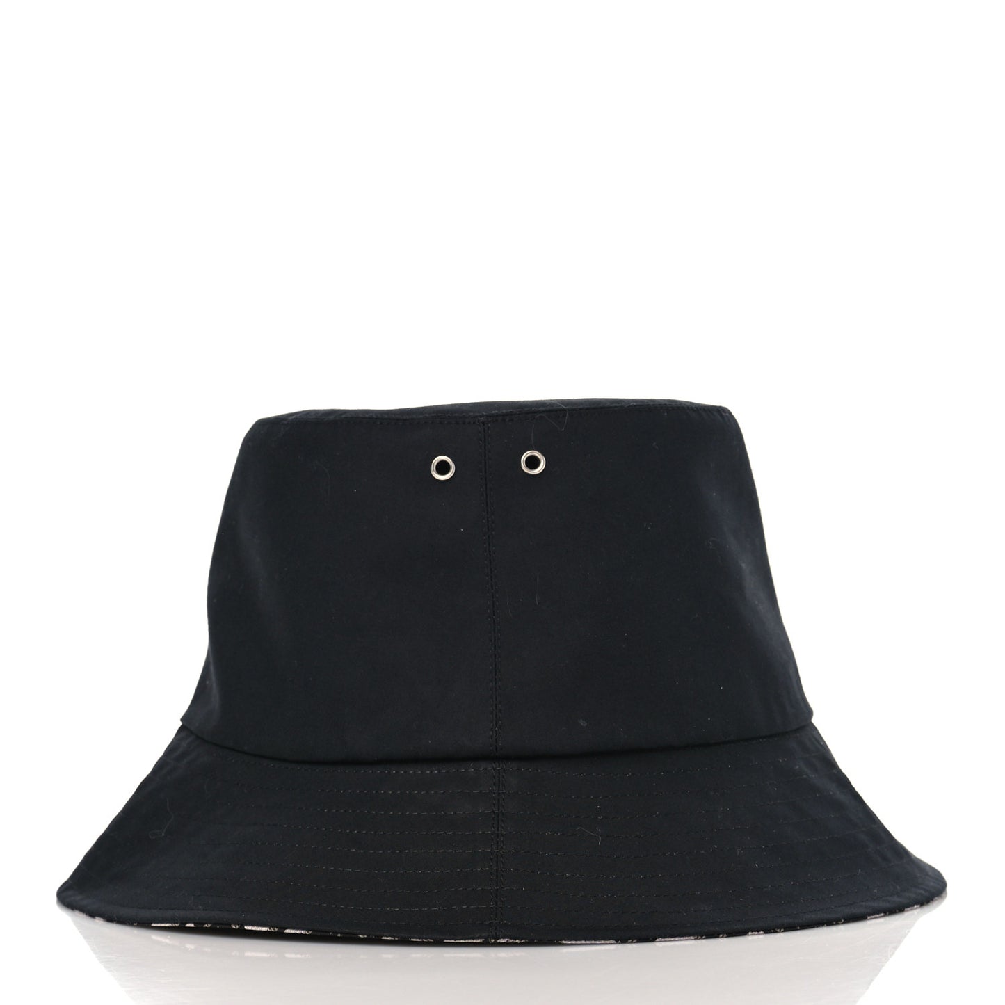 Polyester Cotton Oblique Reversible Teddy-D Brim Bucket Hat 56 Black