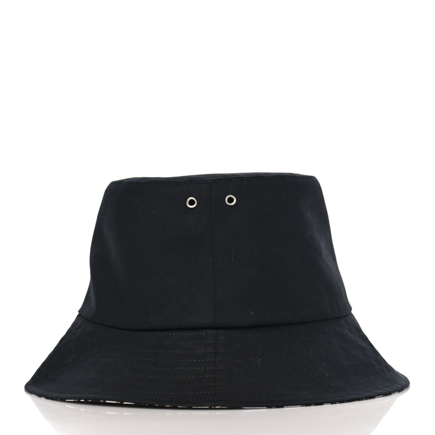 Christian Dior Polyester Cotton Oblique Reversible Teddy-D Brim Bucket Hat 56 Black 7 of 11