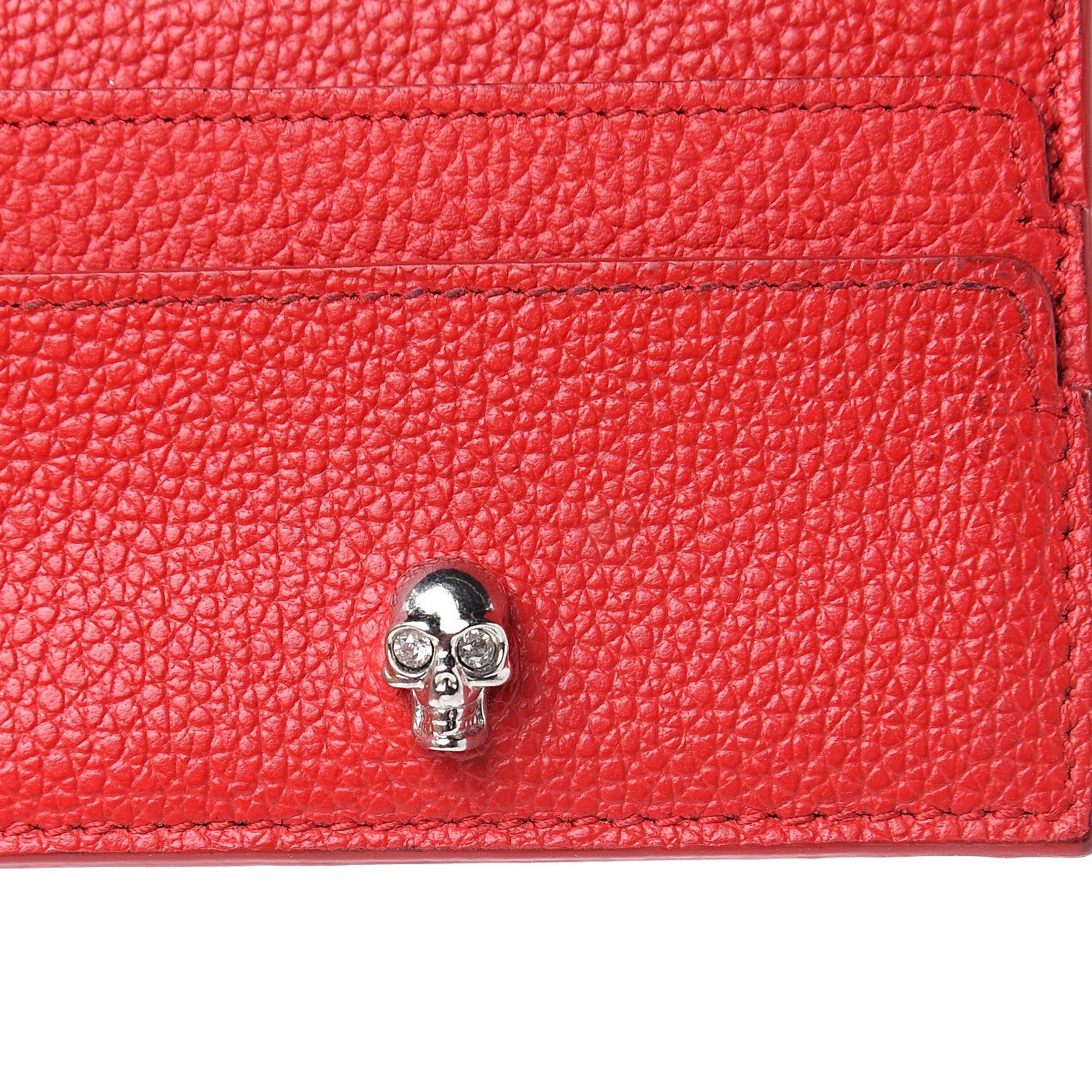 Alexander McQueen Calfskin Skull Card Holder Scarlet Red 5 of 8