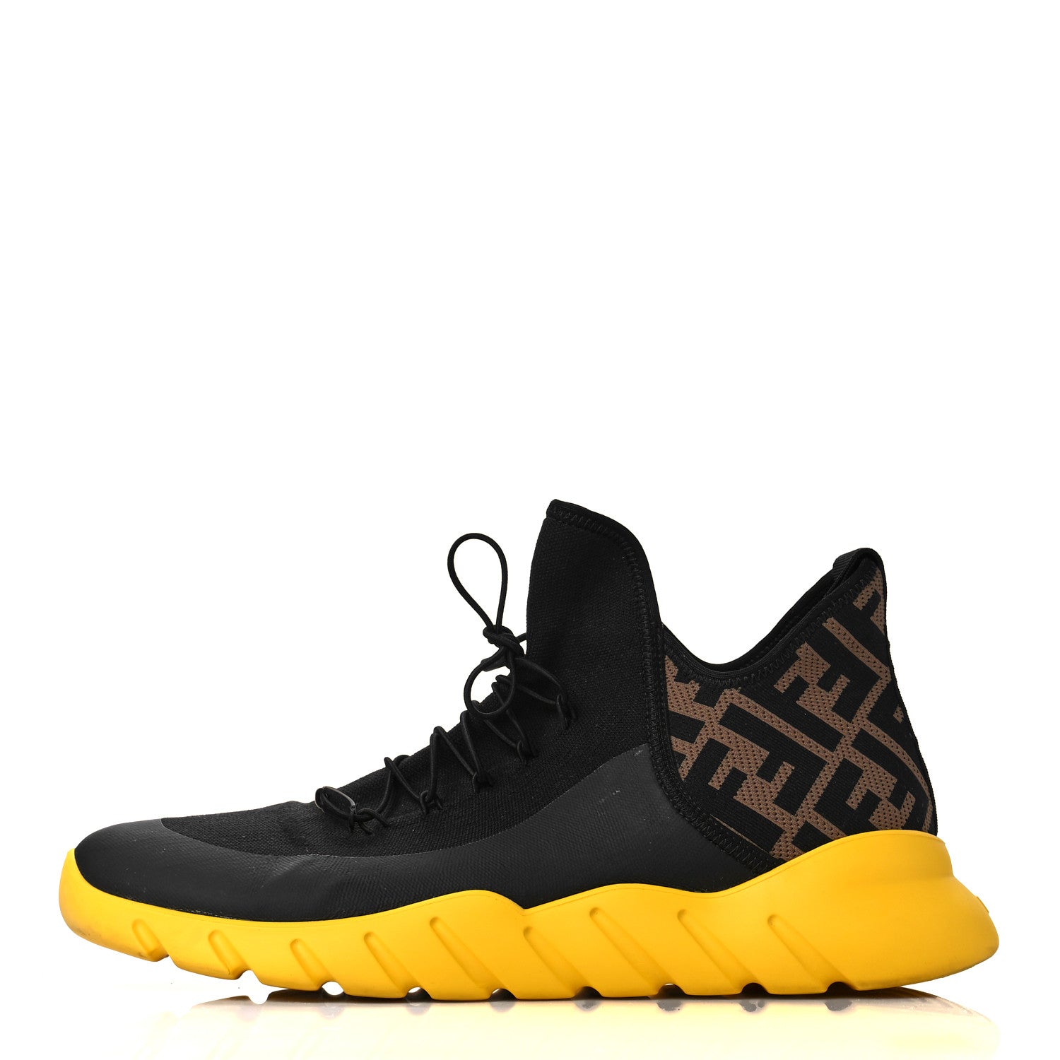 Fendi Mesh FF Mens High Top Sneakers 9 Black 1 of 9