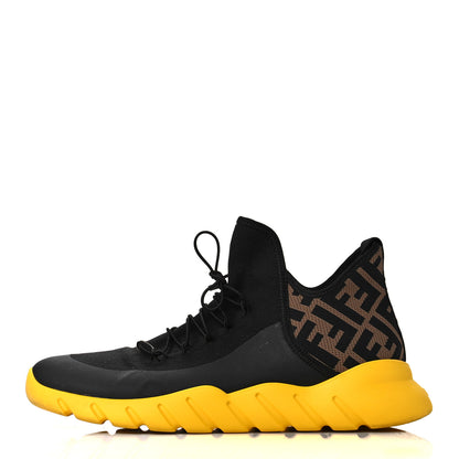 Fendi Mesh FF Mens High Top Sneakers 9 Black 1 of 9