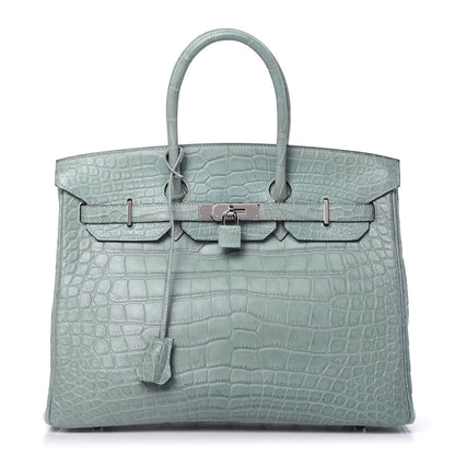 Hermes Matte Alligator Birkin 35 Ciel 1 of 33