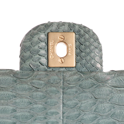Chanel Python Medium Double Flap Green 5 of 9