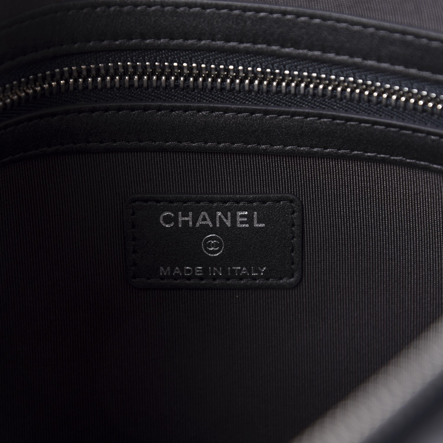 Chanel Goatskin Camellia Embossed Medium Cosmetic Case Dark Grey 8 of 10