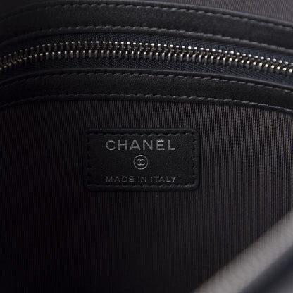 Chanel Goatskin Camellia Embossed Medium Cosmetic Case Dark Grey 8 of 10