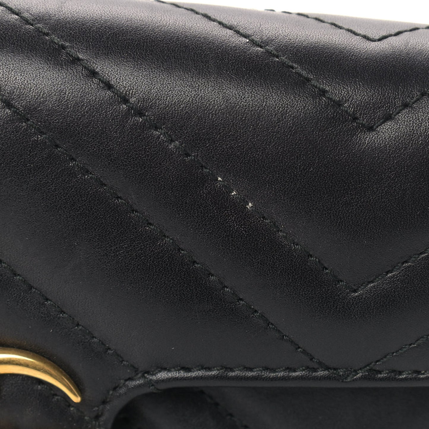 Calfskin Matelasse Super Mini GG Marmont Shoulder Bag Black