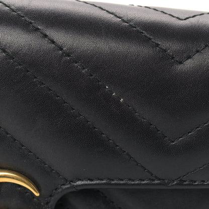 Gucci Calfskin Matelasse Super Mini GG Marmont Shoulder Bag Black 11 of 13
