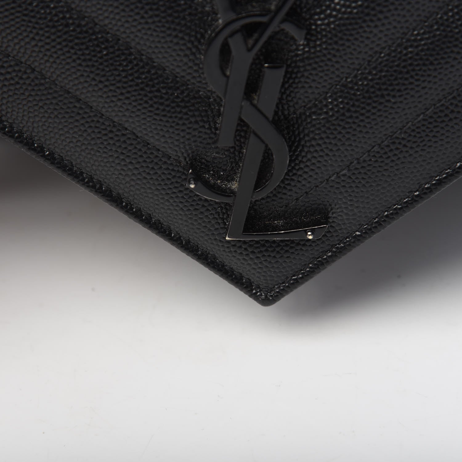 Saint Laurent Grain De Poudre Textured Mixed Matelasse Triquilt Medium Monogram Satchel Black 11 of 12