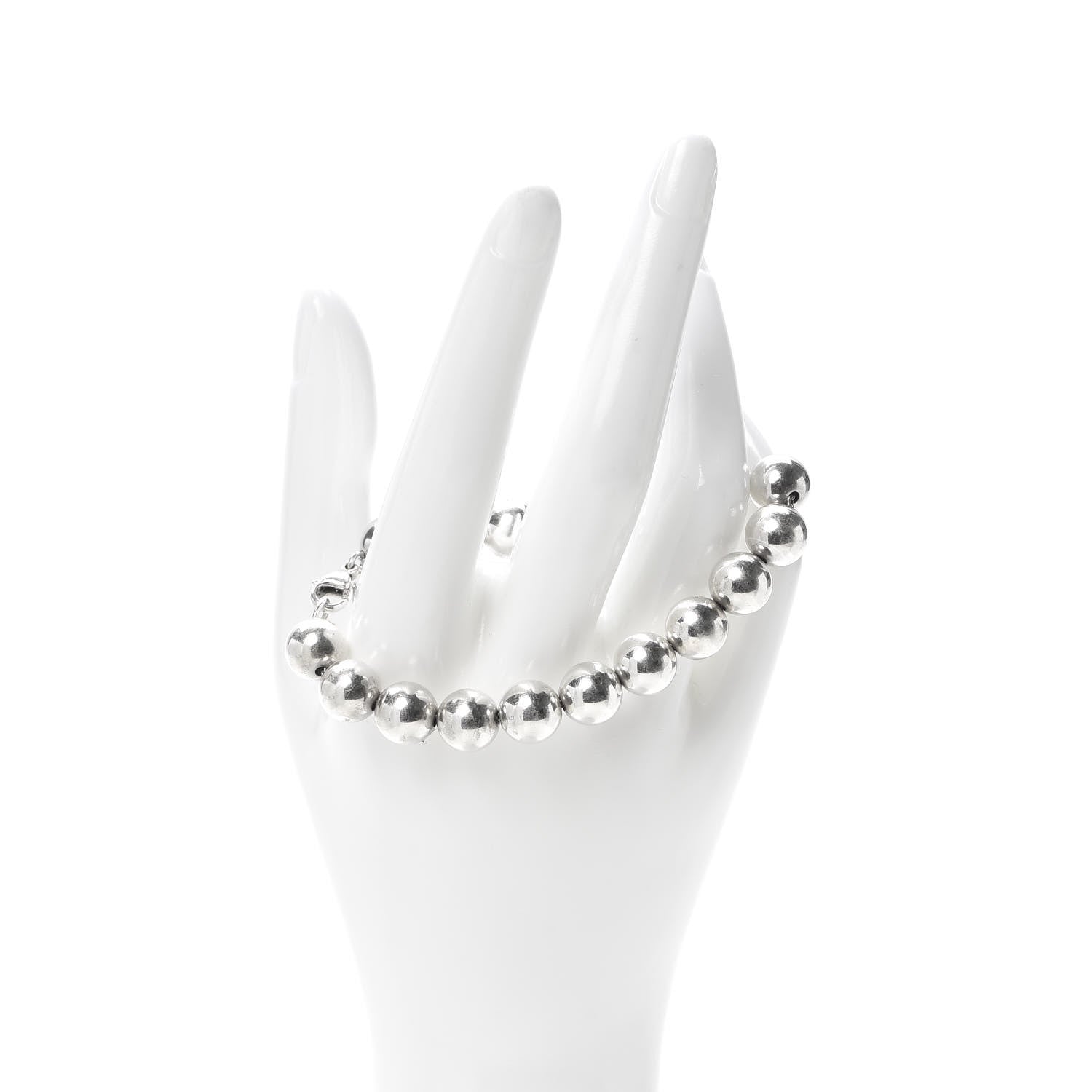 Tiffany Sterling Silver 10mm HardWear Ball Bracelet 2 of 6