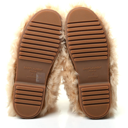 Saint Laurent Shearling Boots 37 Beige 5 of 7