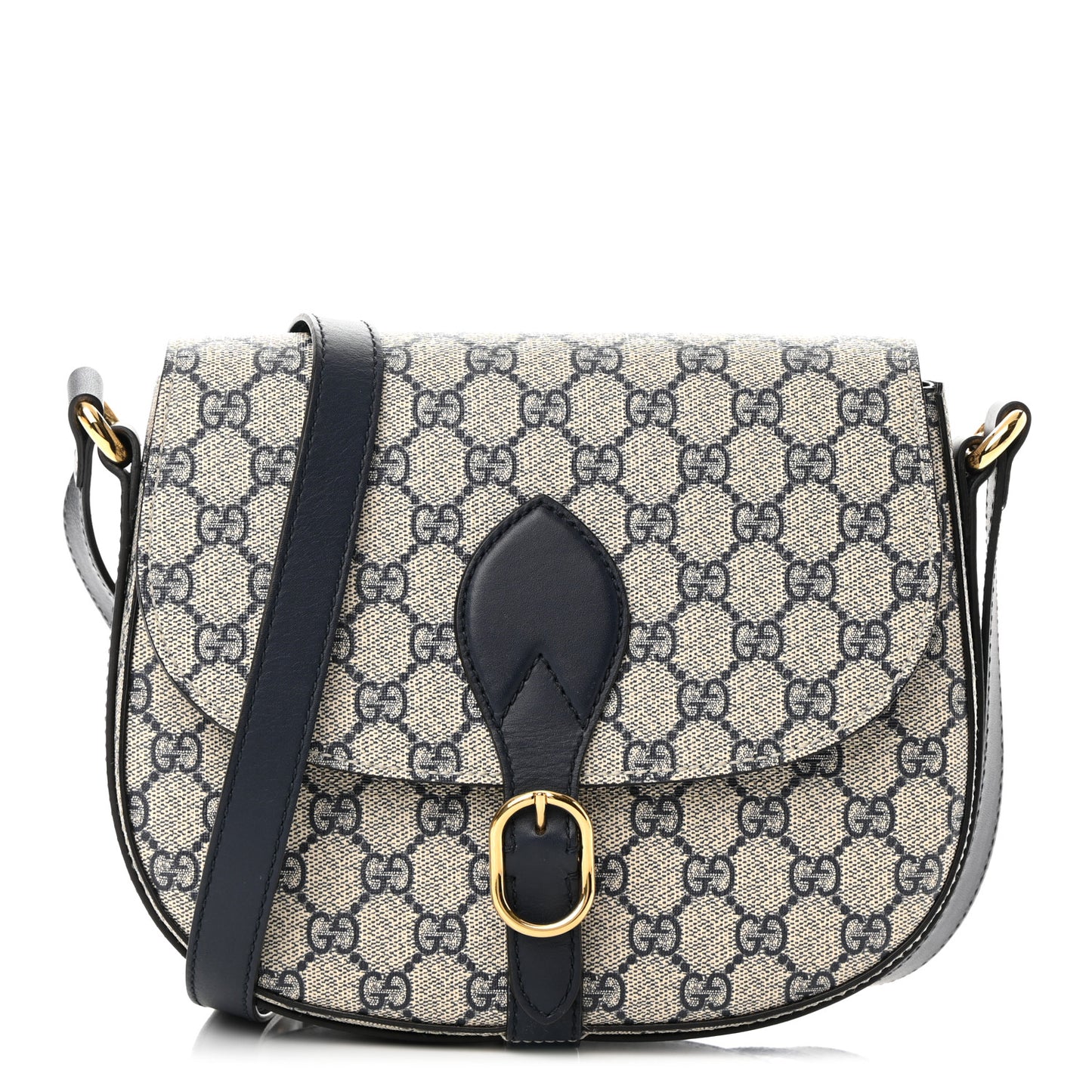 GG Supreme Monogram Small Messenger Shoulder Bag Beige Blue Navy