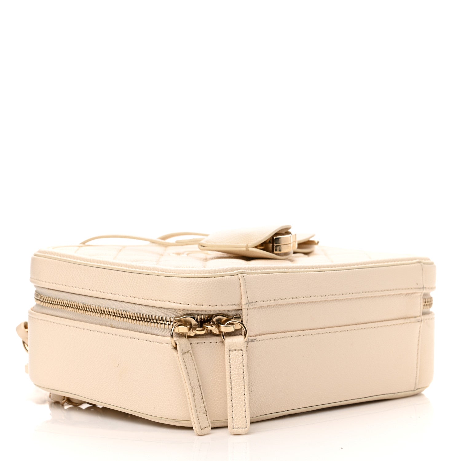 Chanel Caviar Quilted Medium CC Filigree Vanity Case Light Beige 4 of 13