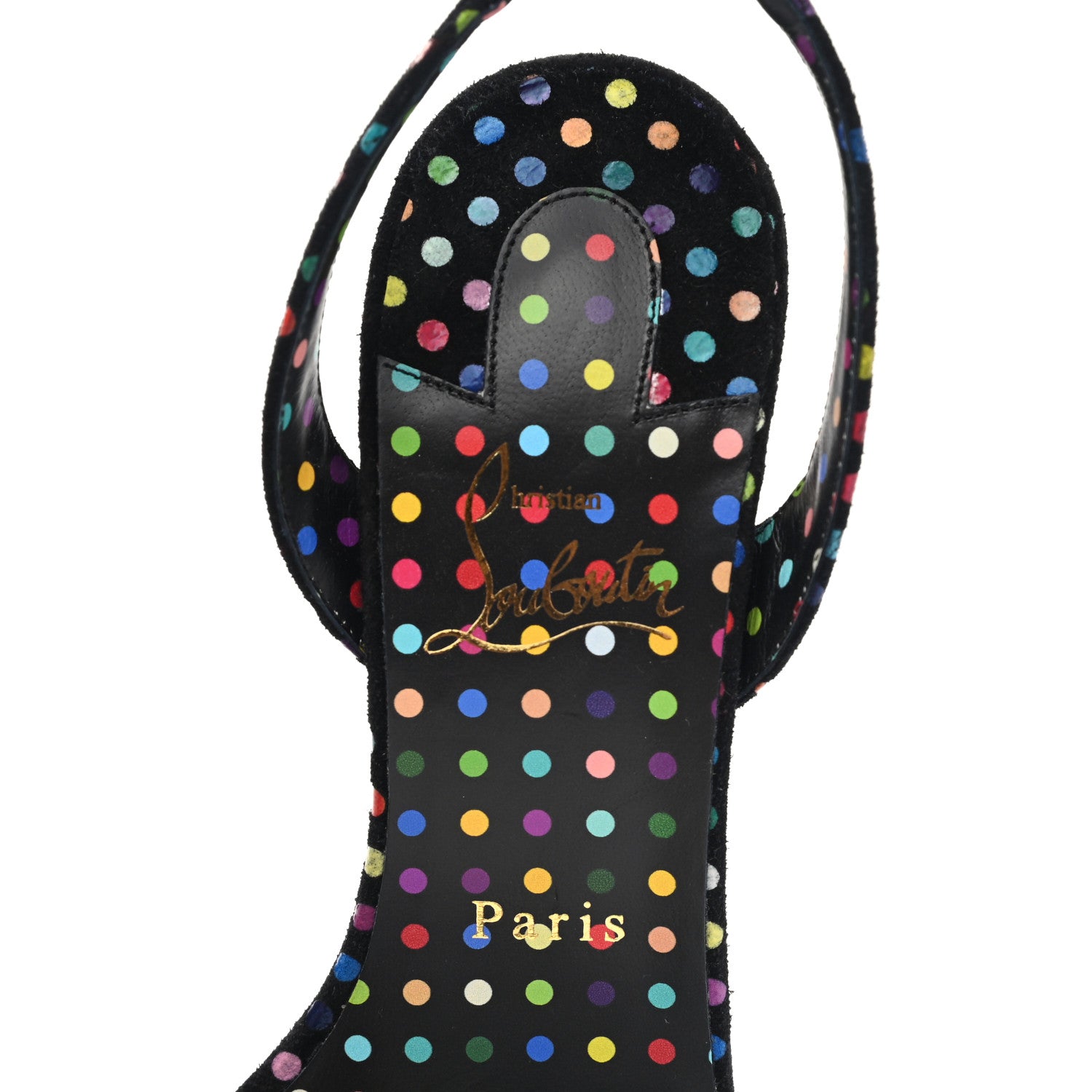 Christian Louboutin Suede O Marylin Sandals Heels 39 Black Multicolor 7 of 8