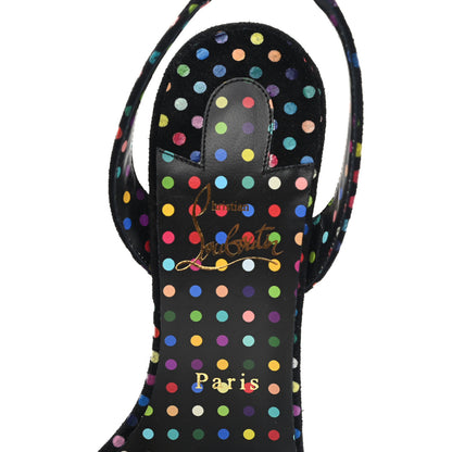 Christian Louboutin Suede O Marylin Sandals Heels 39 Black Multicolor 7 of 8