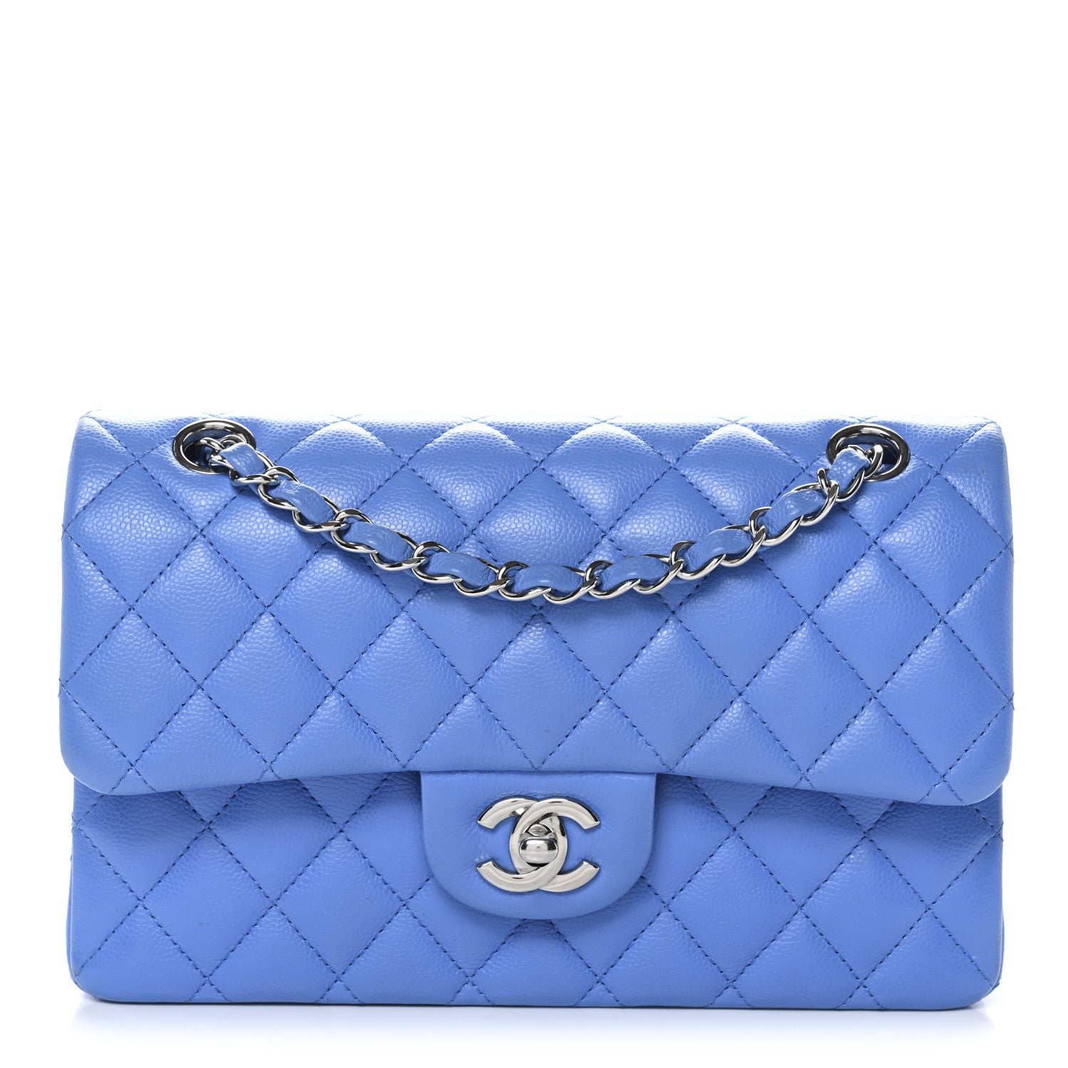Chanel Caviar Quilted Small Double Flap Blue 1 of 11