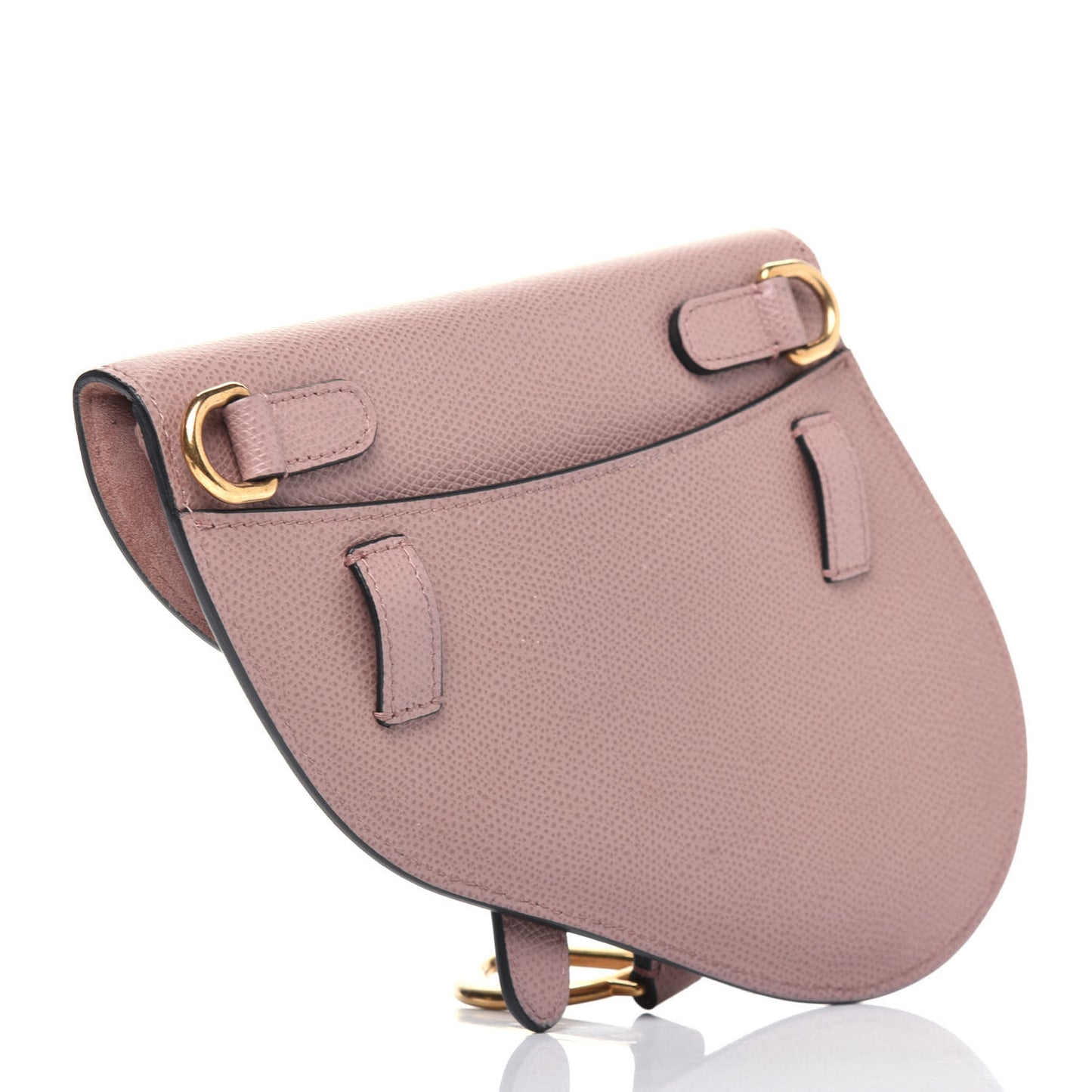 Grained Calfskin Saddle Belt Bag Light Pink