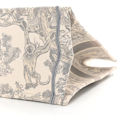 Christian Dior Canvas Embroidered Medium Dioriviera Toile De Jouy Book Tote Gray 10 of 17